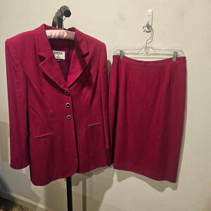 Women's Kasper for A.S.L. Vintage Fuschia Skirt Suit Size 12